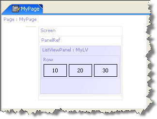 PCF editor showing a file containing a PanelRef.