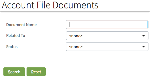 Account File Documents dialog.