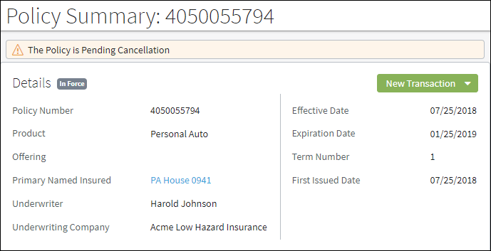 Alert bar with no dismiss icon.