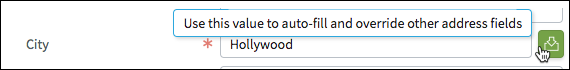 Tooltip over autofill icon.