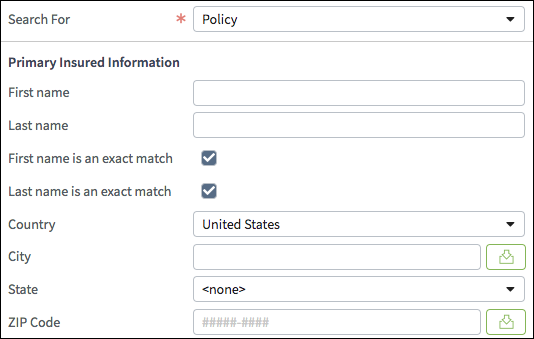 Detail view with City and ZIP Code fields.