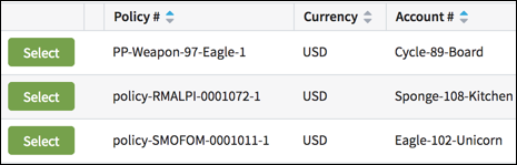 Mini-buttons on each rown in a table.