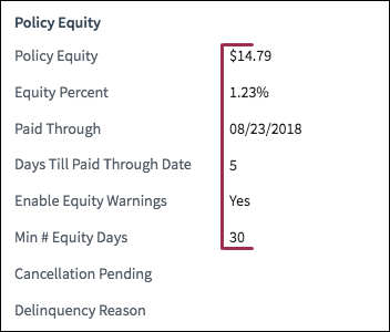Detail view with currency value left aligned.