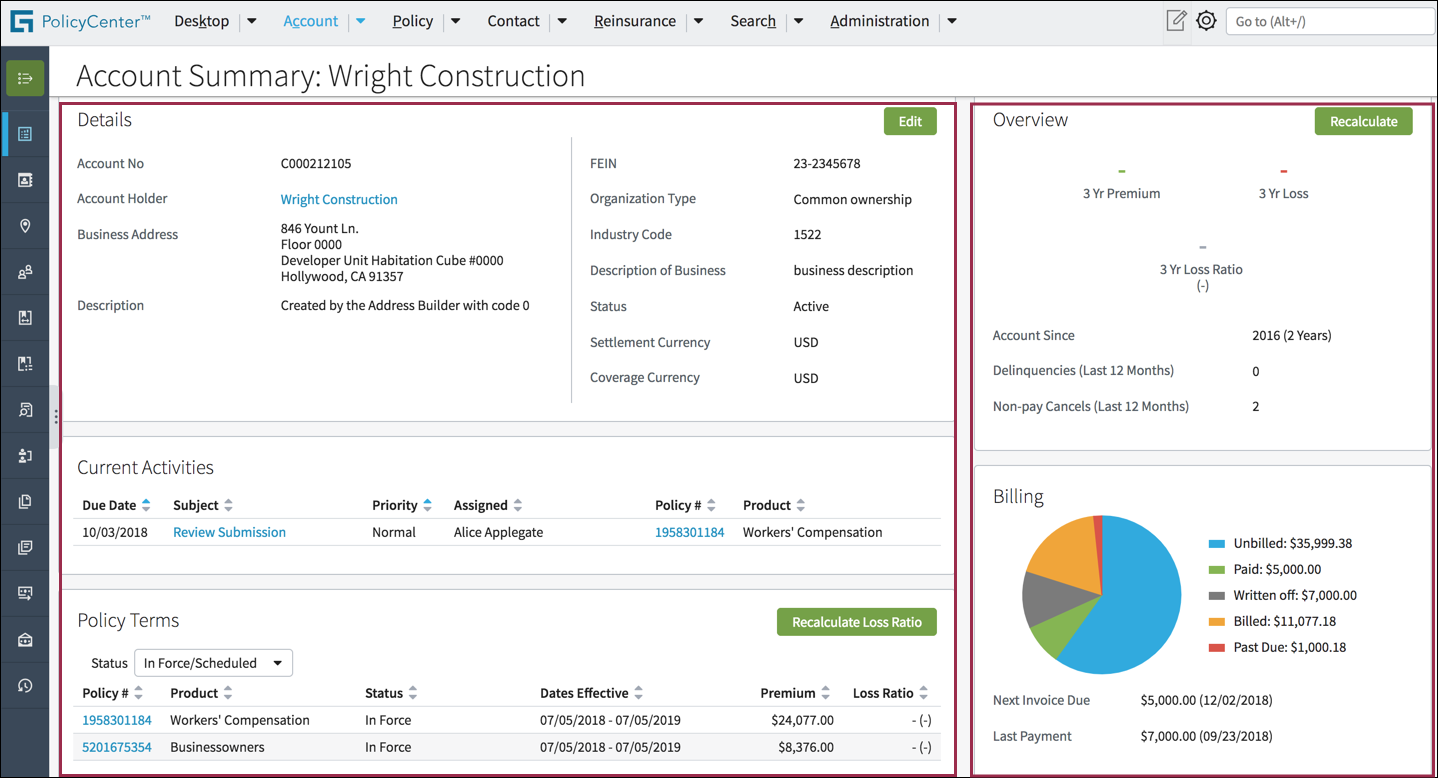Screen with two-column layout.