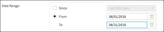 From and To fields with dates filled in.