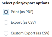 Small set of radio buttons.
