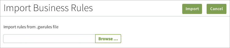 Import Business Rules dialog.