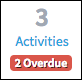 Activity tile with red Overdue label.