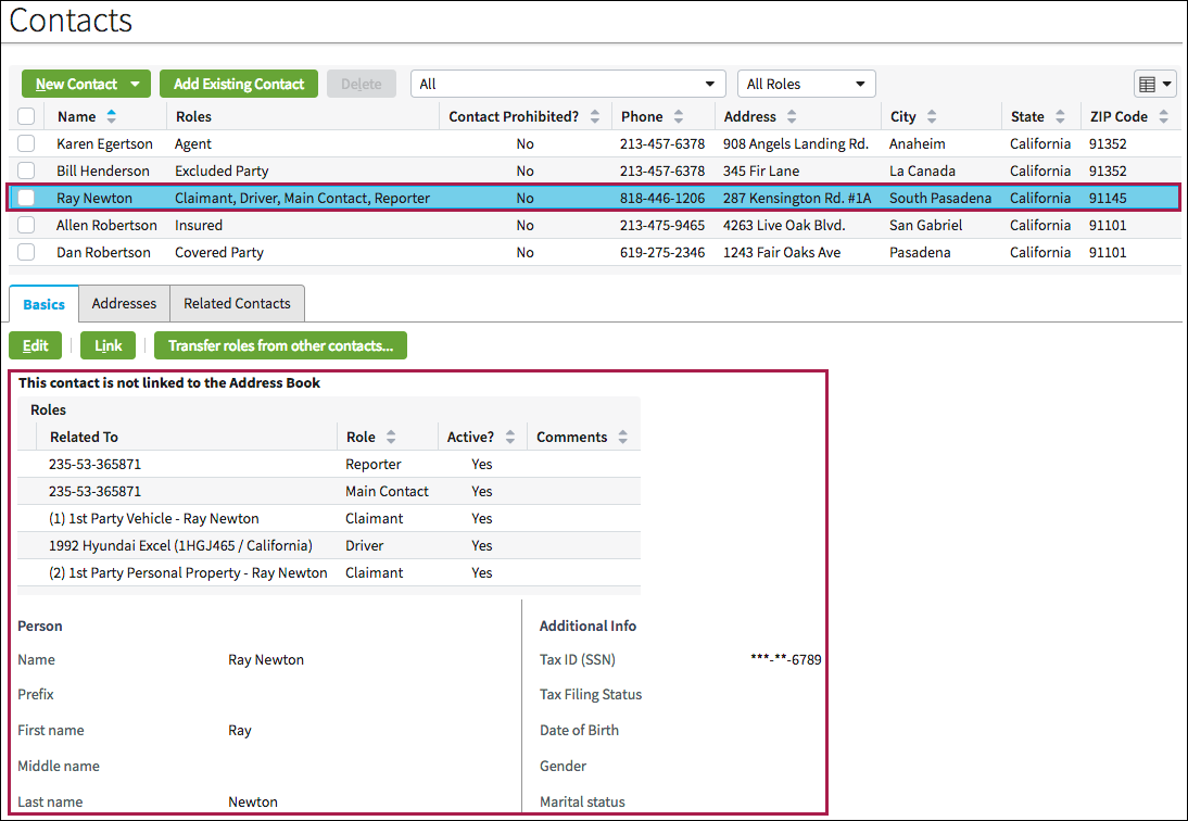List detail panel with item selected in list and details in panel below it.