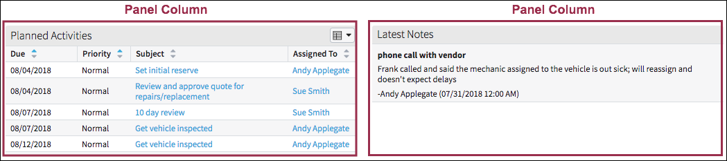 Example of side-by-side panel columns.