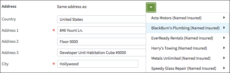 Expanded picker with values in alphabetical order.