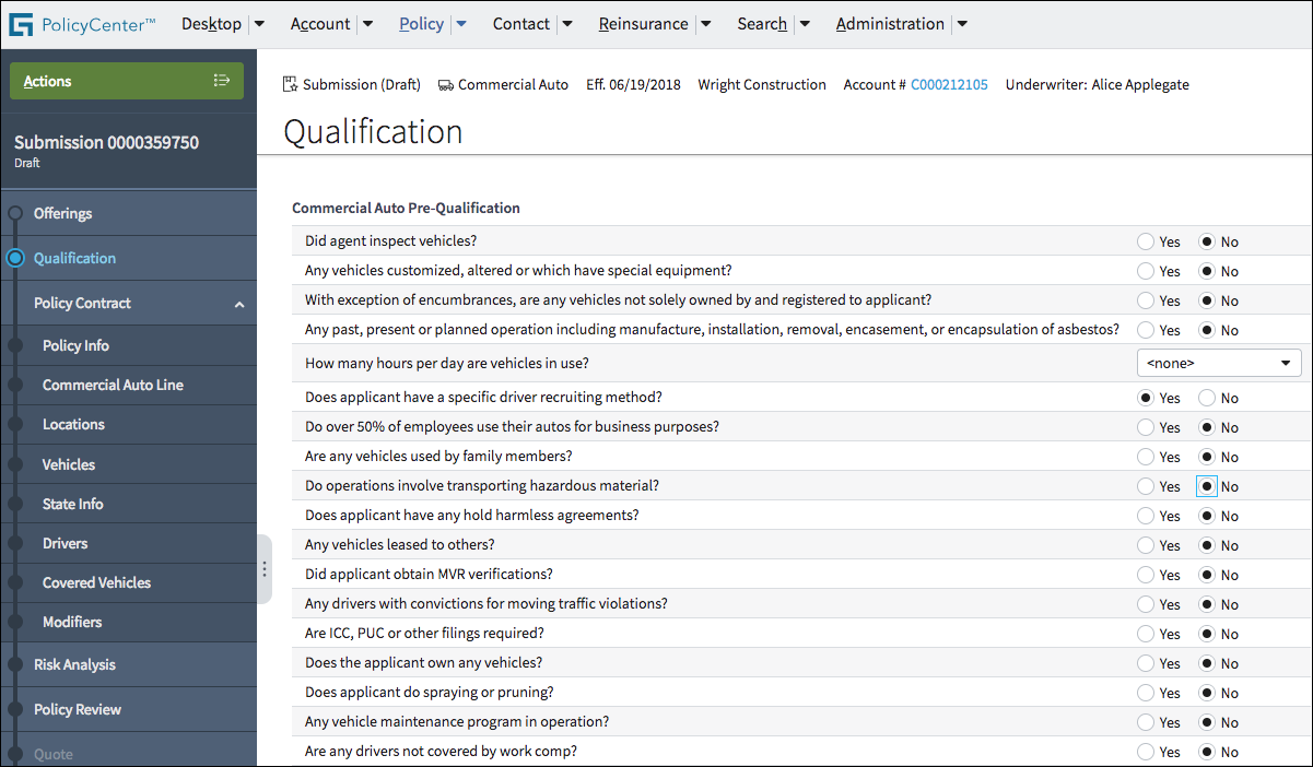 Single wide column with very long field labels.