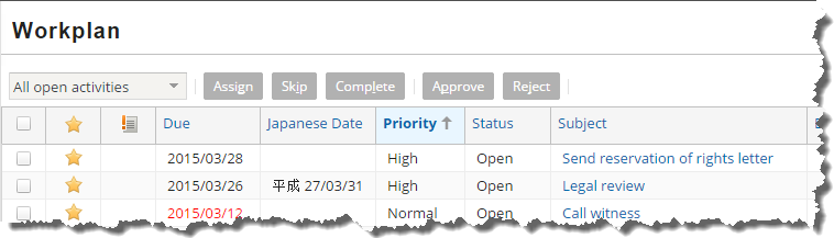 Example of Japanese date